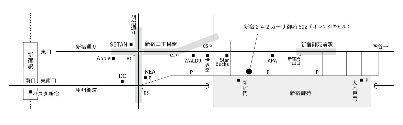 カーサ御苑地図